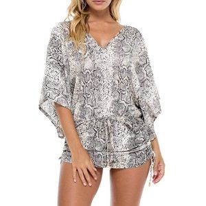 Luli Fama Cabana V Neck Dress- Animal Print